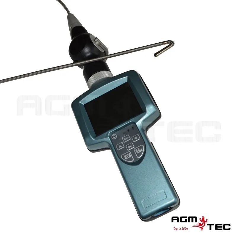 Endoscope industriel Endoscam BQ d’AGM TEC : écran couleur, poignée, flexible tungstène et tête orientable